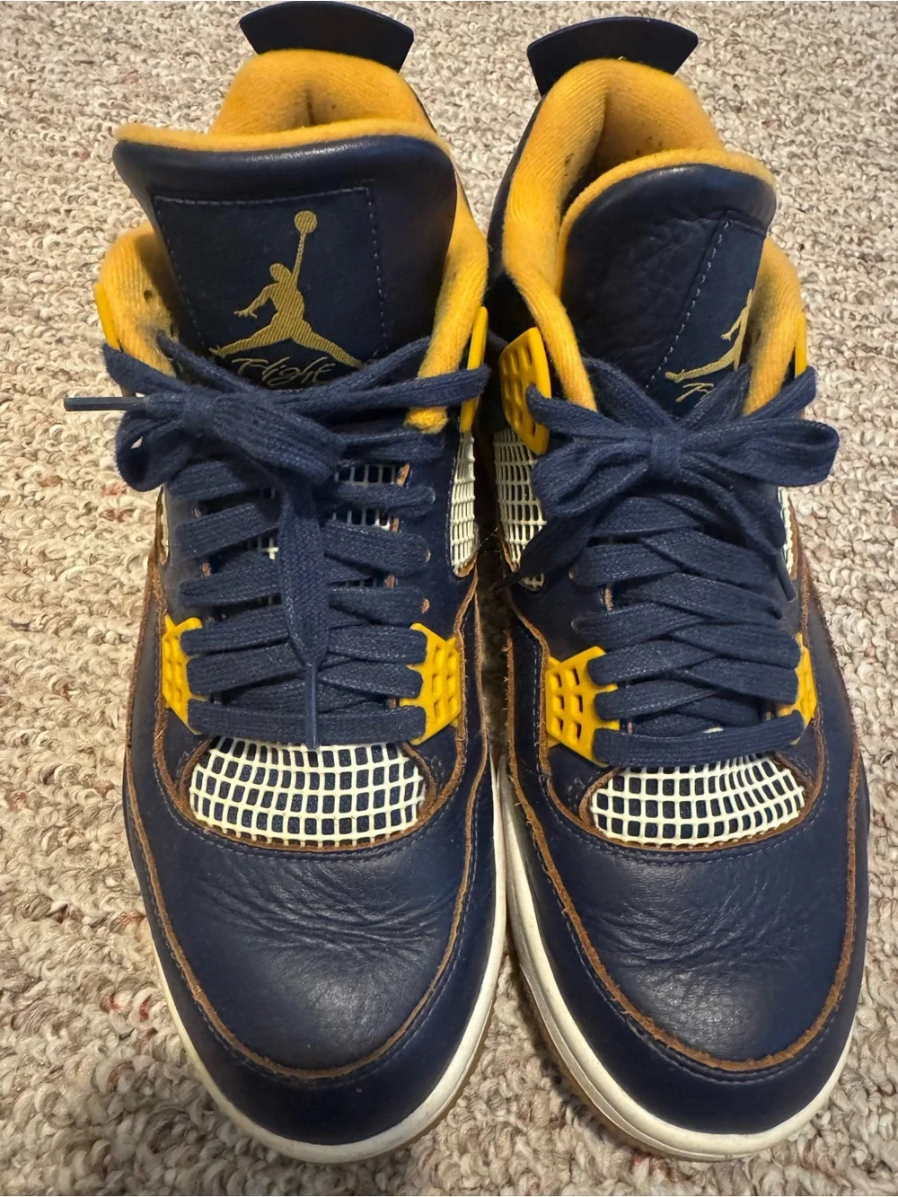 Jordan Men’s Navy and Yellow High-Top Sneakers